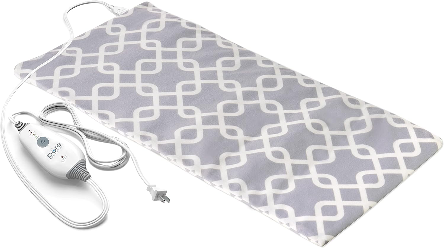 Pure Enrichment Express Designer Series Electric Heating Pad - 12 x 24 Fast-Heating, 4 Heat Settings, Machine-Washable Fabric, 2-Hour Auto Safety Shut-Off