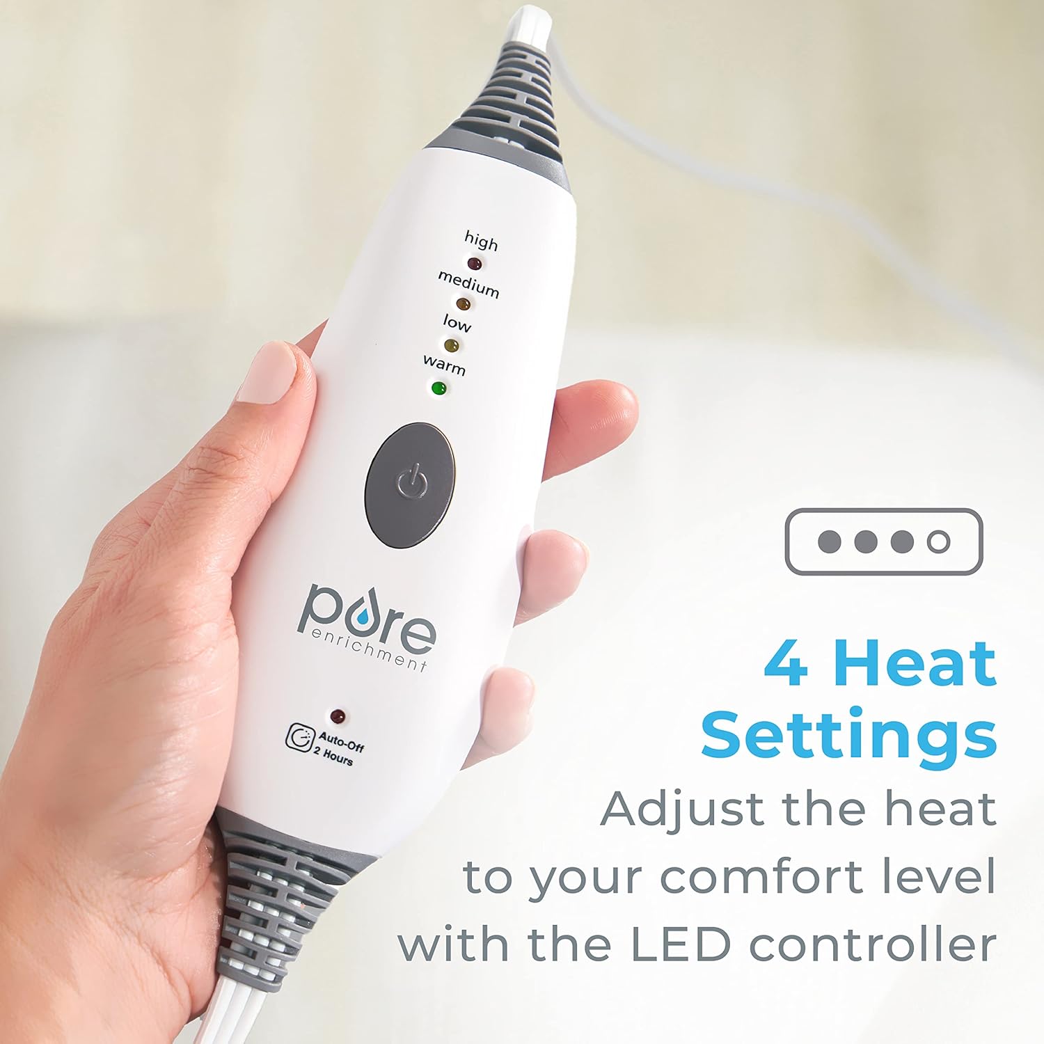 Pure Enrichment Express Designer Series Electric Heating Pad - 12 x 24 Fast-Heating, 4 Heat Settings, Machine-Washable Fabric, 2-Hour Auto Safety Shut-Off