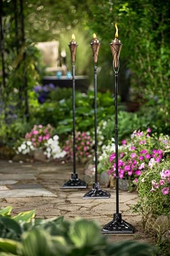 TIKI Brand 65" Kiawah Metal Torch, Copper, 4 Pack