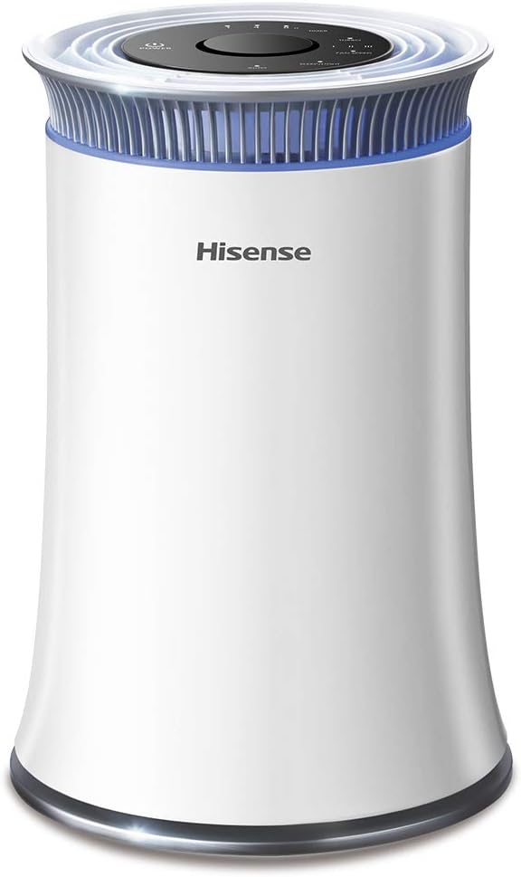 Hisense Air Purifier with True HEPA Technology Air Purifier for Home Allergies Pets Dander Smokers in Bedroom 25db Quiet Air Cleaner Remove Smoke Dust Mold Pollen for Large Room