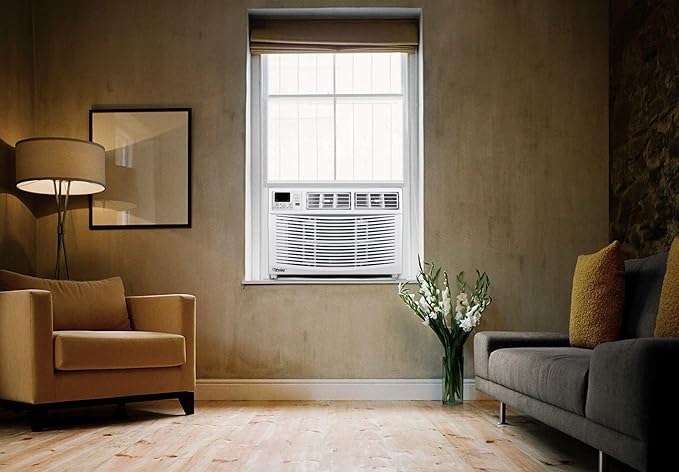 12,000 BTU Window Air Conditioner, Cools Up to 550 Sq. Ft., Quiet Operation, Cool/Fan/Dry Modes, Digital Display, Remote Control, Easy Install