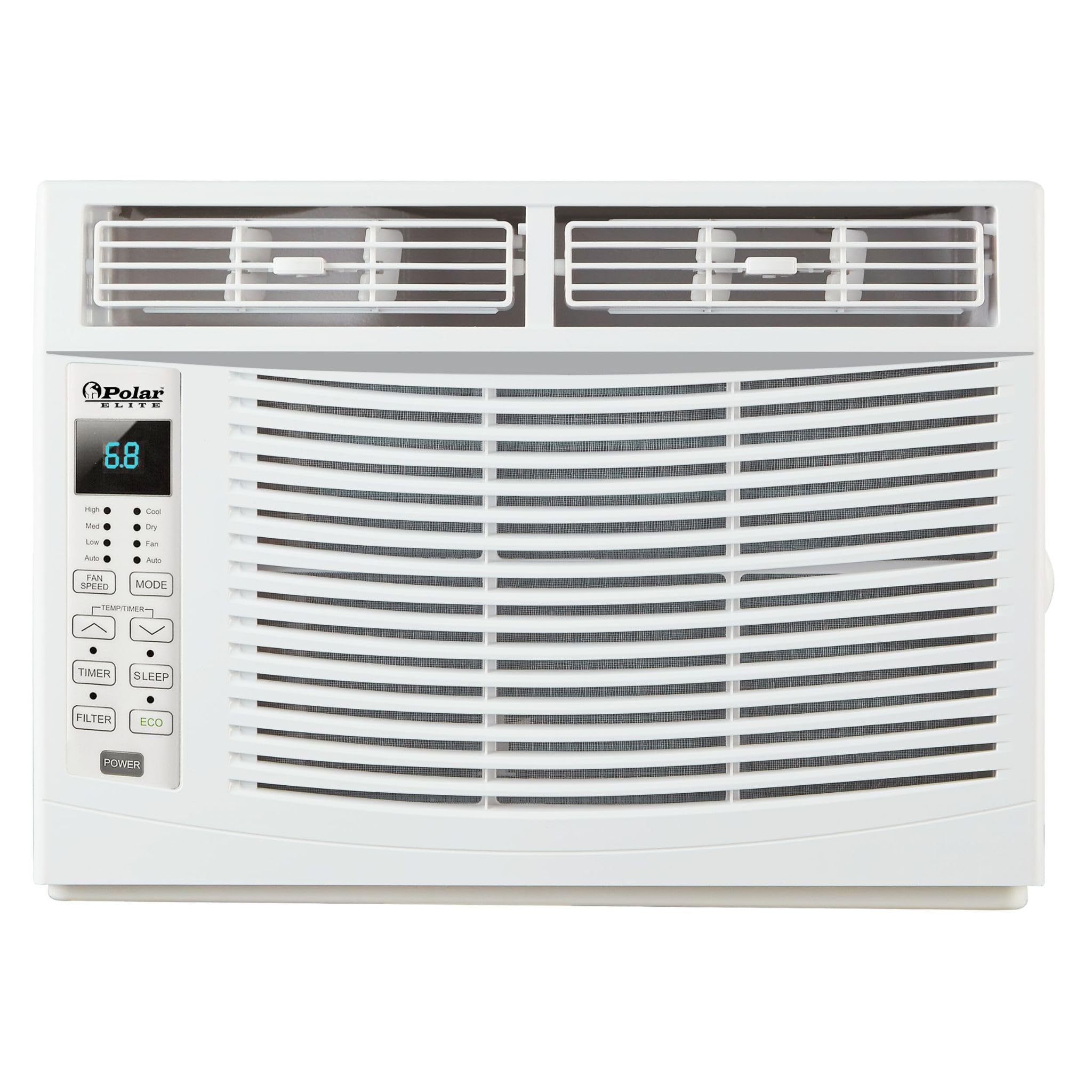 6,000 BTU Window Air Conditioner, Cools Up to 250 Sq. Ft., Quiet Operation, Cool/Fan/Dry Modes, Digital Display, Remote Control, Easy Install