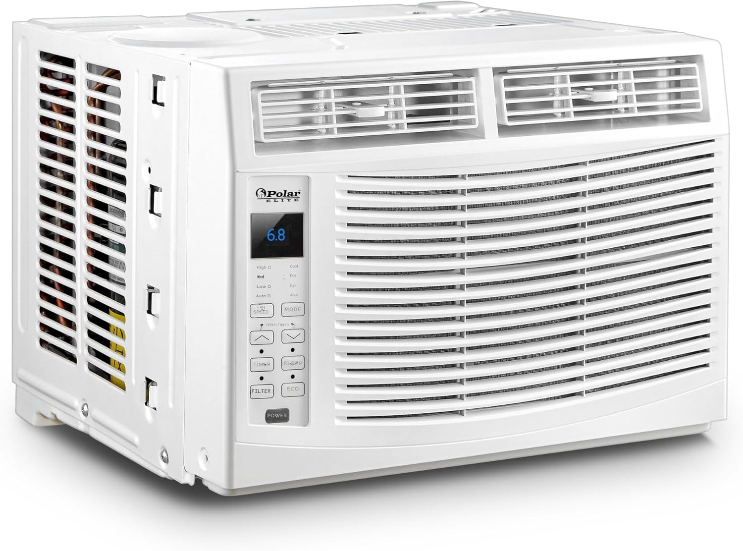 6,000 BTU Window Air Conditioner, Cools Up to 250 Sq. Ft., Quiet Operation, Cool/Fan/Dry Modes, Digital Display, Remote Control, Easy Install