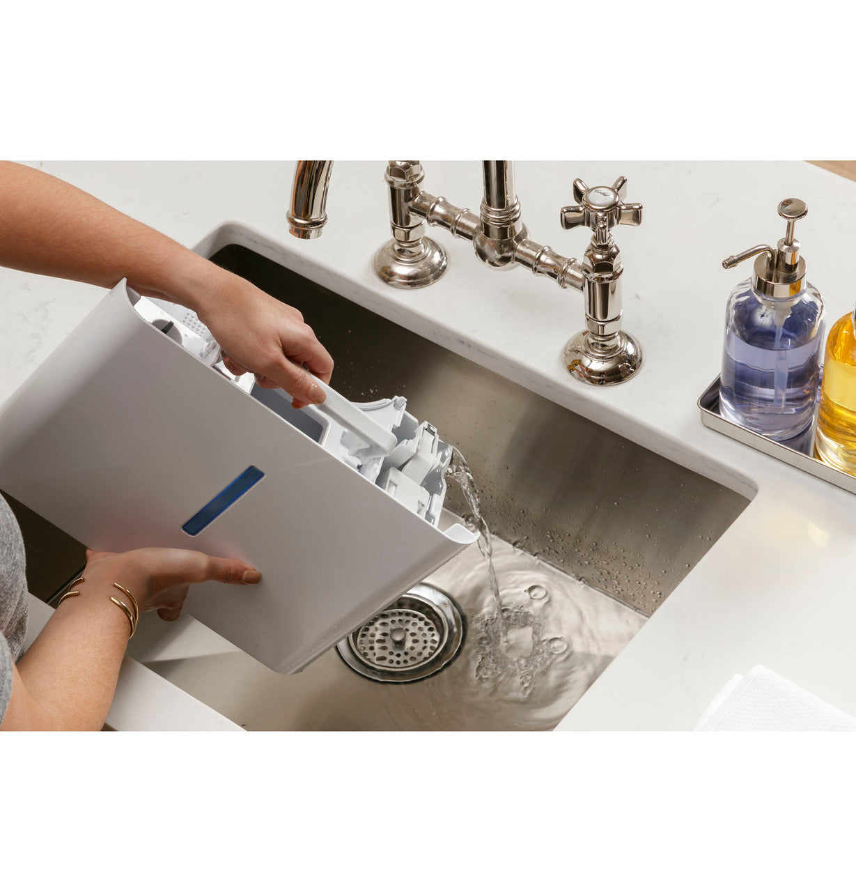 GE ENERGY STAR 50 Pint Portable Dehumidifier for Wet Spaces, White (Refurbished)