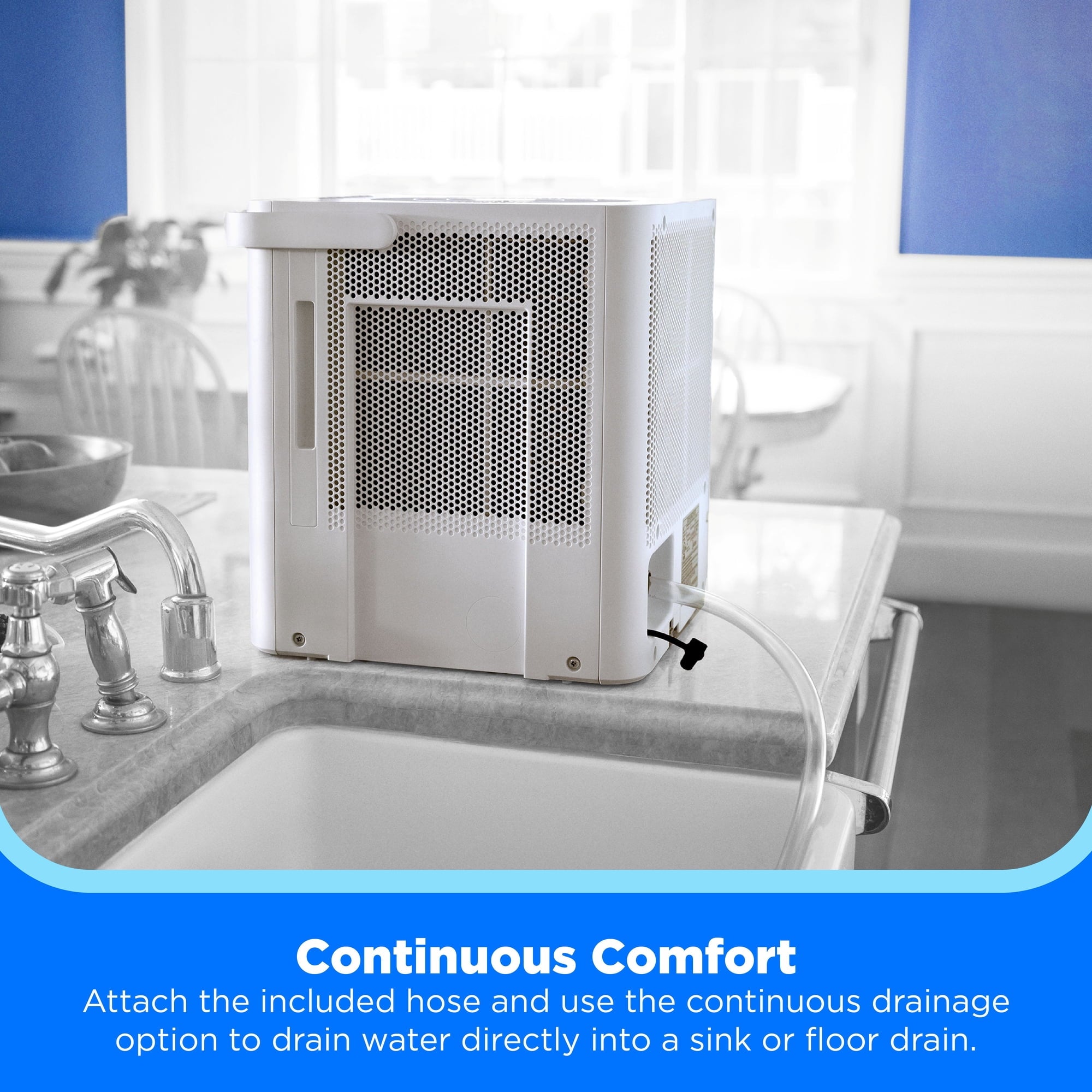 Midea Cube 50 Pint Dehumidifier for Basement and Rooms at Home for up to 4,500 Sq. Ft., Smart Control, Compatible with Alexa (Grey), Drain Hose Included