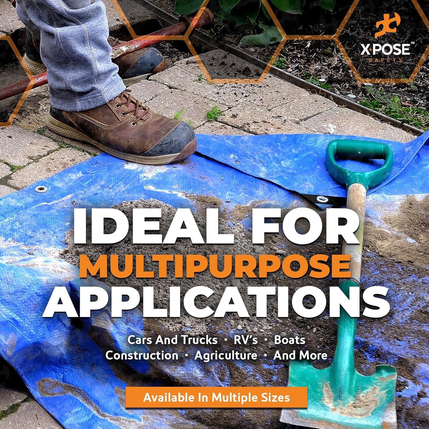 Better Blue Poly Tarp 20' x 25' - Multipurpose Protective Cover - Lightweight, Durable, Waterproof, Weather Proof - 5 Mil Thick Polyethylene