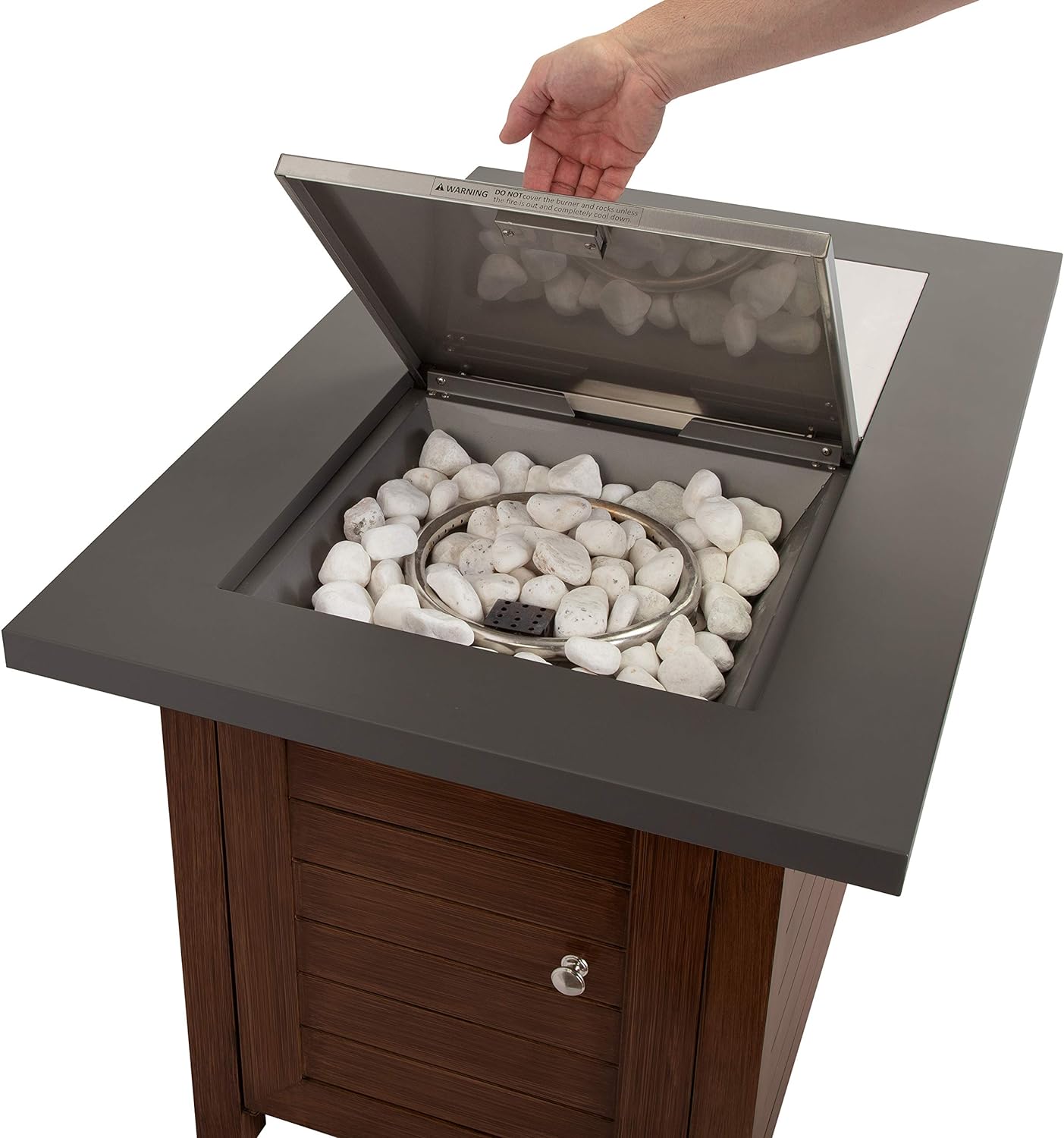 Cuisinart COH-100 Outdoor Patio Push to Start Ignition, 2-in-1 Design-Fire Pit to Coffee Table, 40,000 BTU Burner