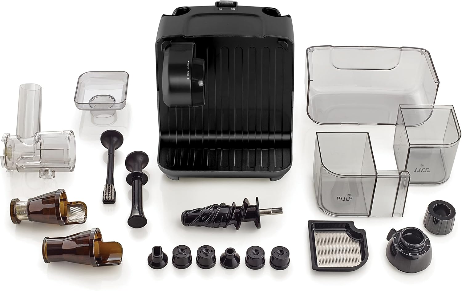 Omega Cold Press 365 Masticating Slow Juicer and Nutrition System with On-Board Storage, in Matte Black (JCUBE2MB13)