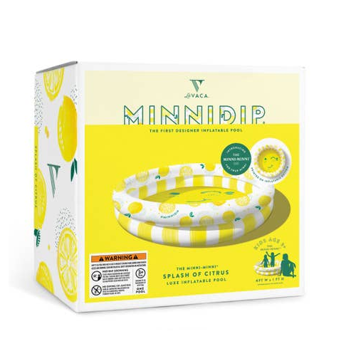 Minnidip 4ft Splash of Citrus Minni-Minni Pool, Non Toxic, Drain Plug, Heavyweight/Durable