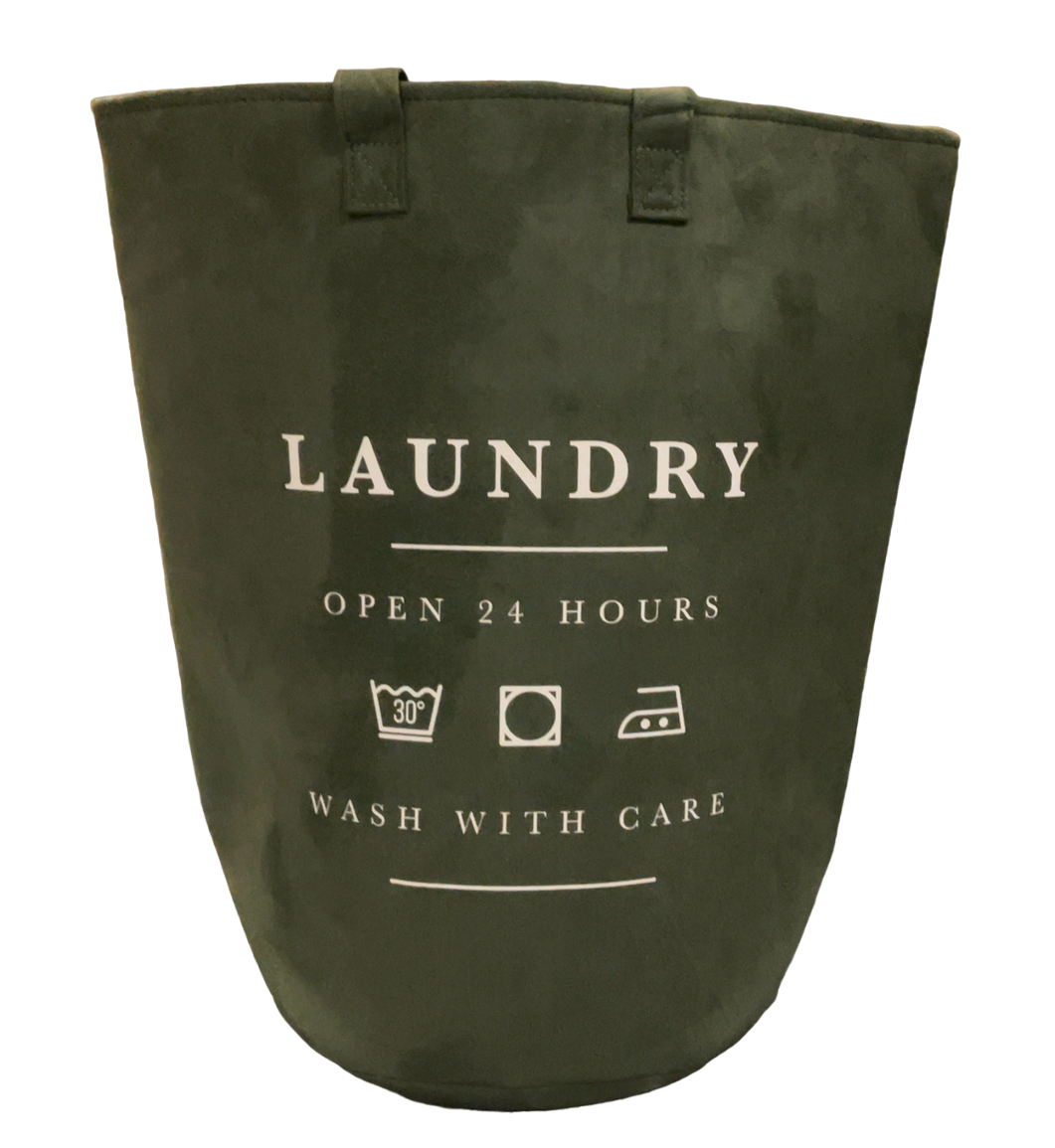 Suede Laundry Bag with Handles and Drawstring Closure, 2 Pack