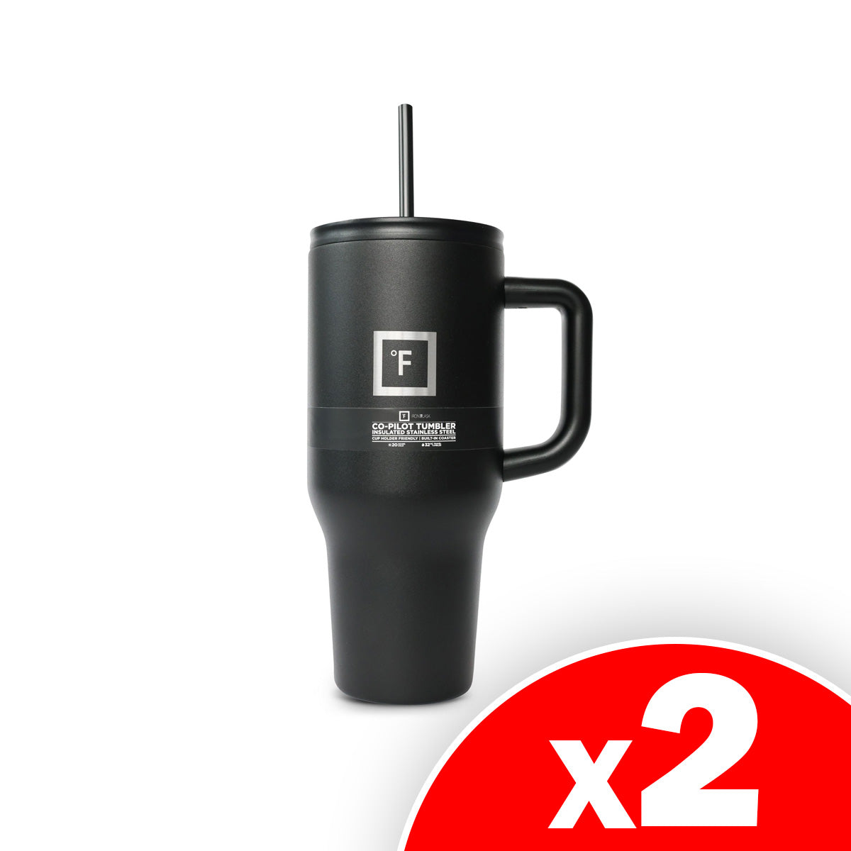 Iron Flask Stainless Steel 32oz Copilot Tumbler - Black, 2 Pack