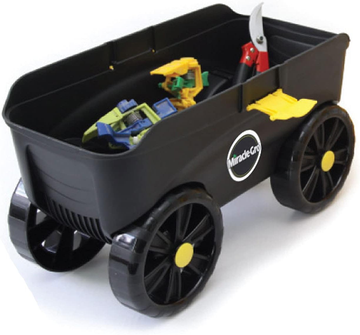 Miracle-Gro 4-in-1 Garden Stool  Multi-Use Garden Scooter with Seat  Rolling Cart with Storage Bin Padded Kneeler and Tool storage - Accessible Gardening for All Ages + FREE Scotts Gardening Gloves