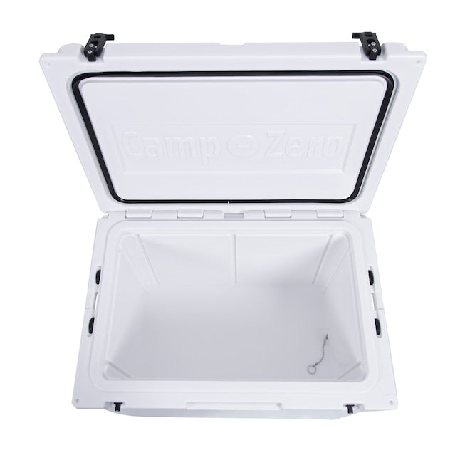 CAMP-ZERO 80 - 84.54 Qt. Premium Cooler with Molded-In Cup Holders | White