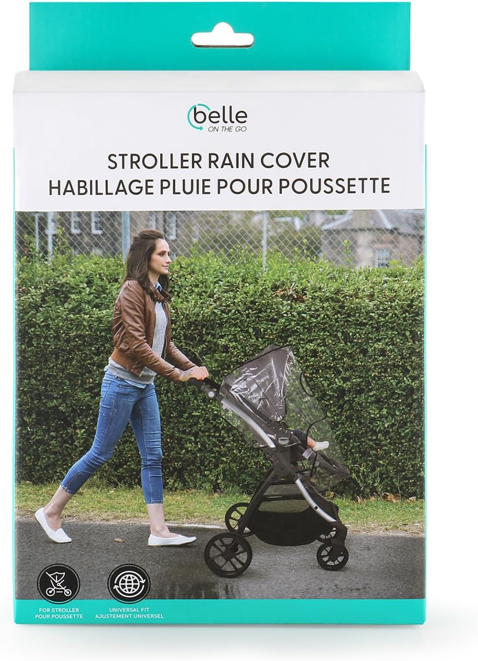 Belle Clear Stroller Rain Cover, Universal Travel Weather Shield