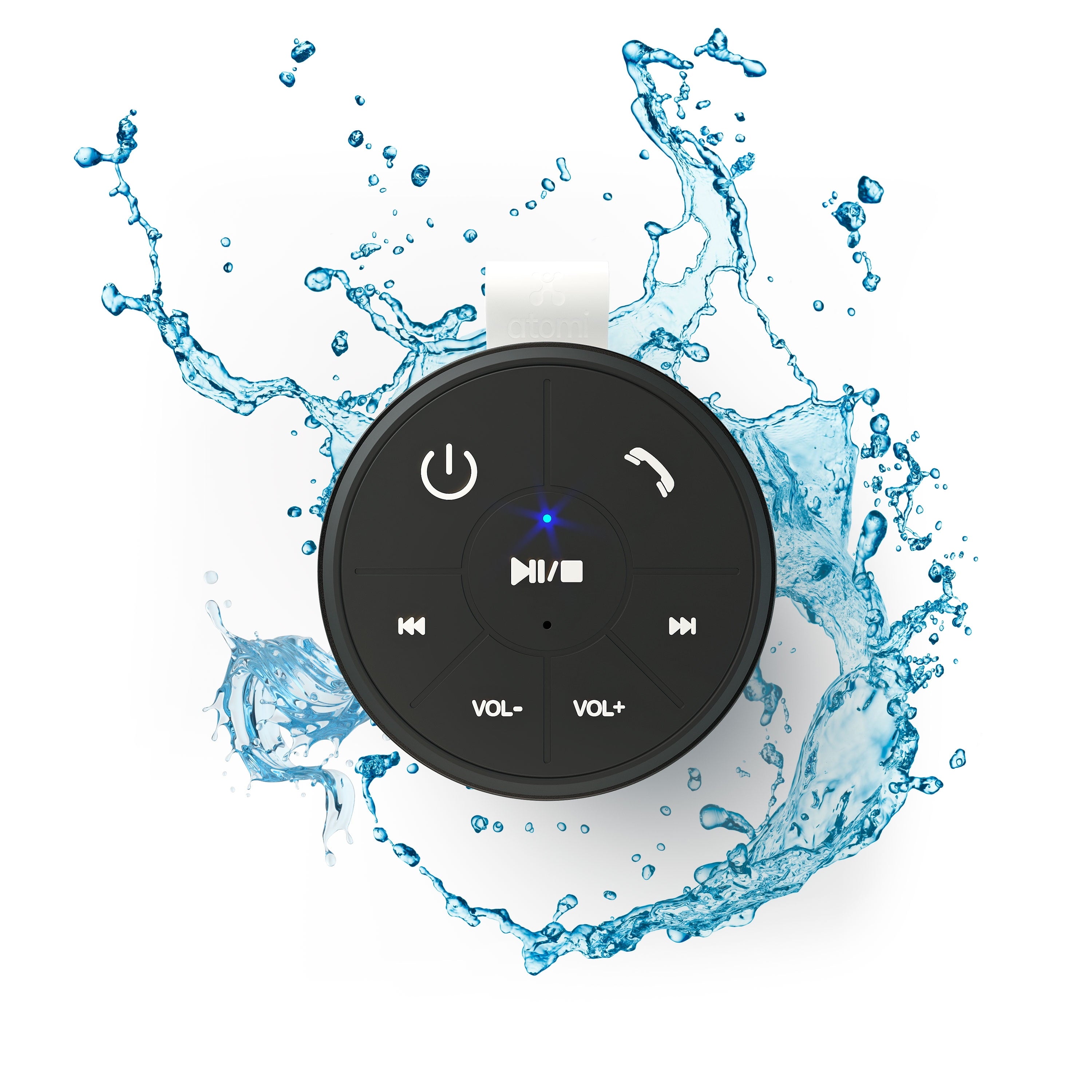 Atomi Portable Water Resistant Bluetooth Speaker, Black