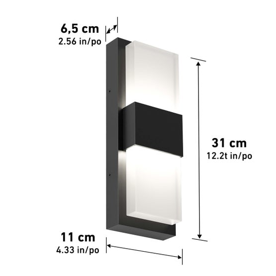 Atomi Wall Scones, Adjustable White Light + Dimmable, Indoor or Outdoor Lights, 2PK