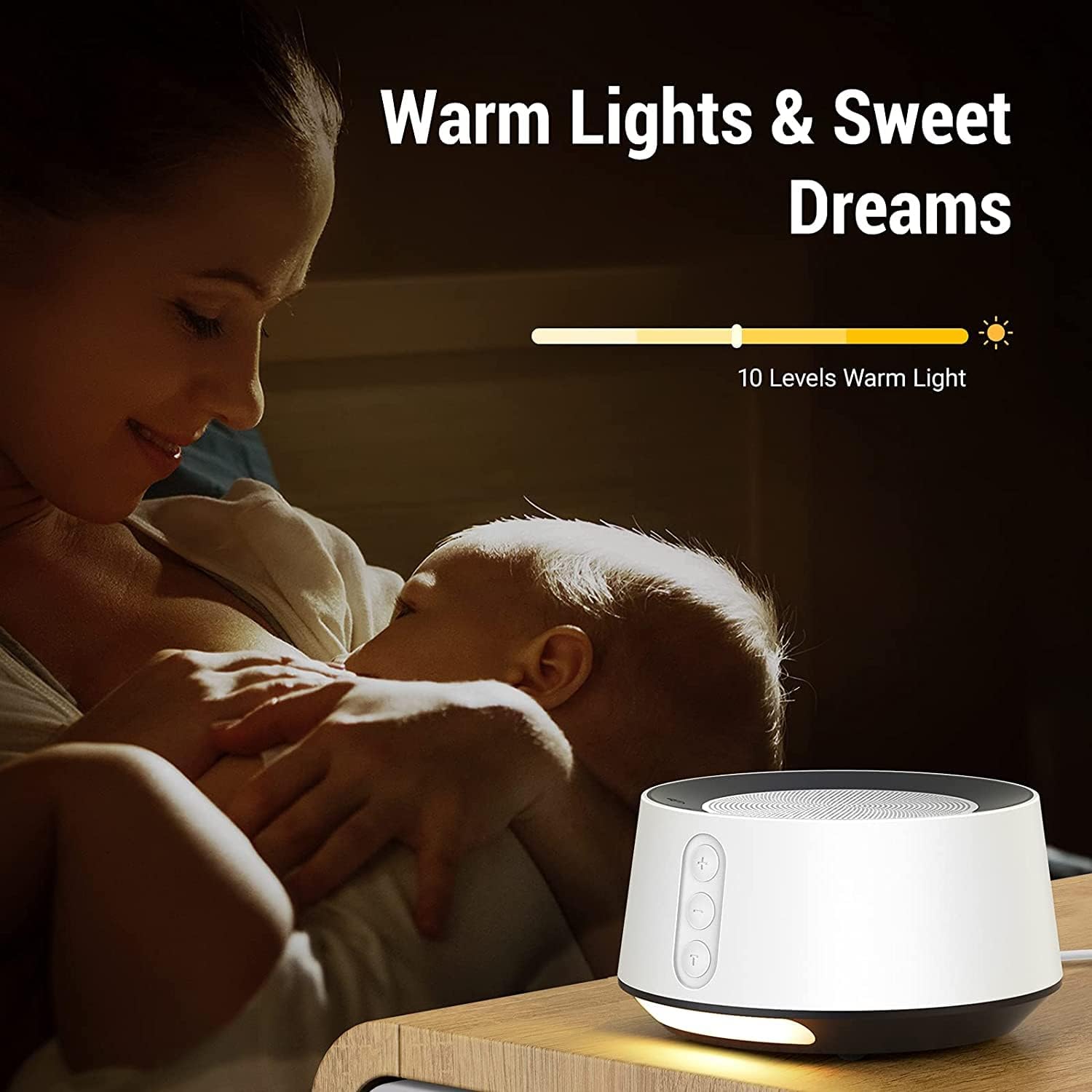 White Noise Sound Machine, Adjustable Baby Night Light for Sleeping,14 High Fidelity Sleep Machine Soundtracks, Timer and Memory Feature (White with Power Adapter)
