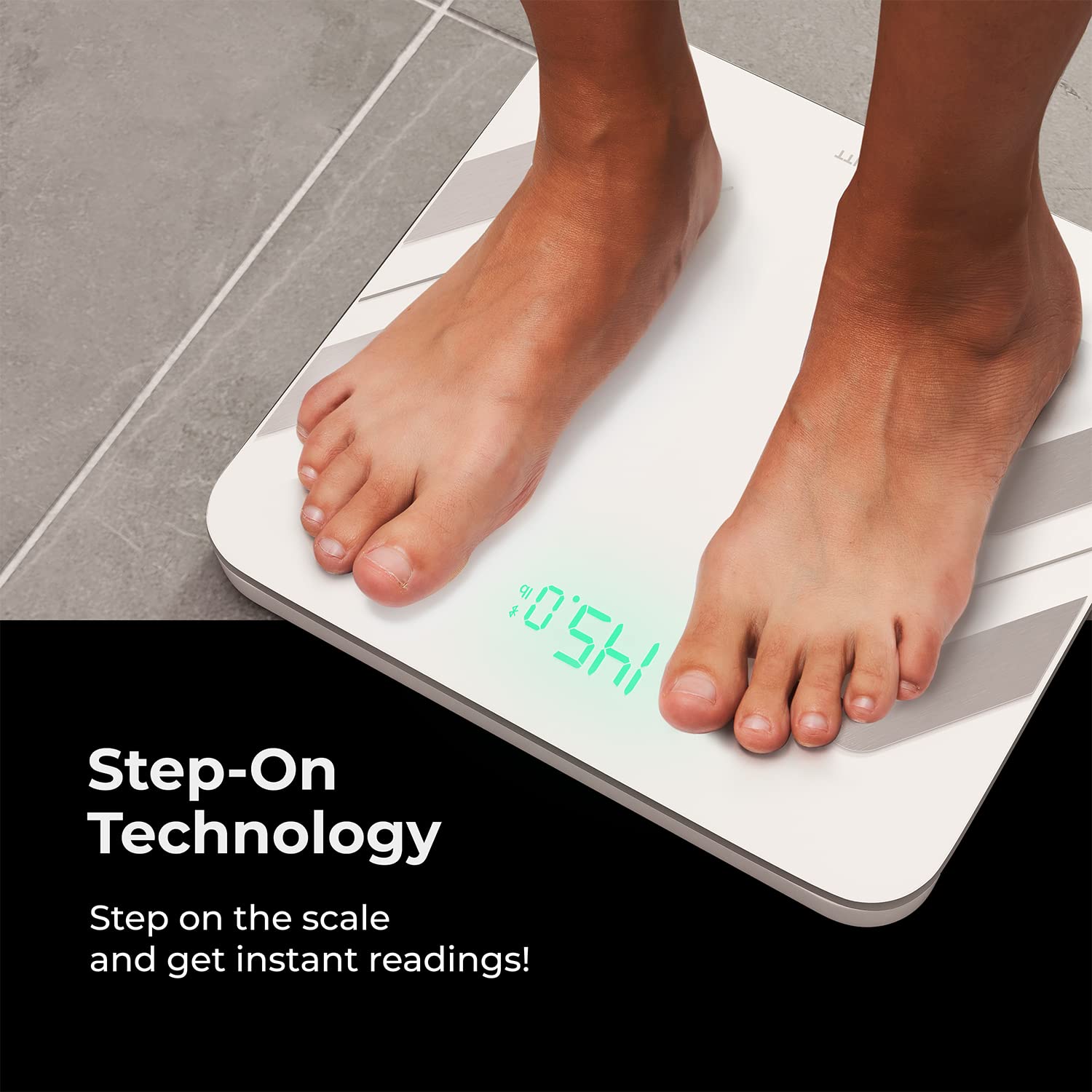 Pohl Schmitt Weight Scales for Body Weight Fat, Smart Digital Scale Tracks 13 Key Compositions, 8mm-Thick Glass, Syncs with All Phones, 400 lbs