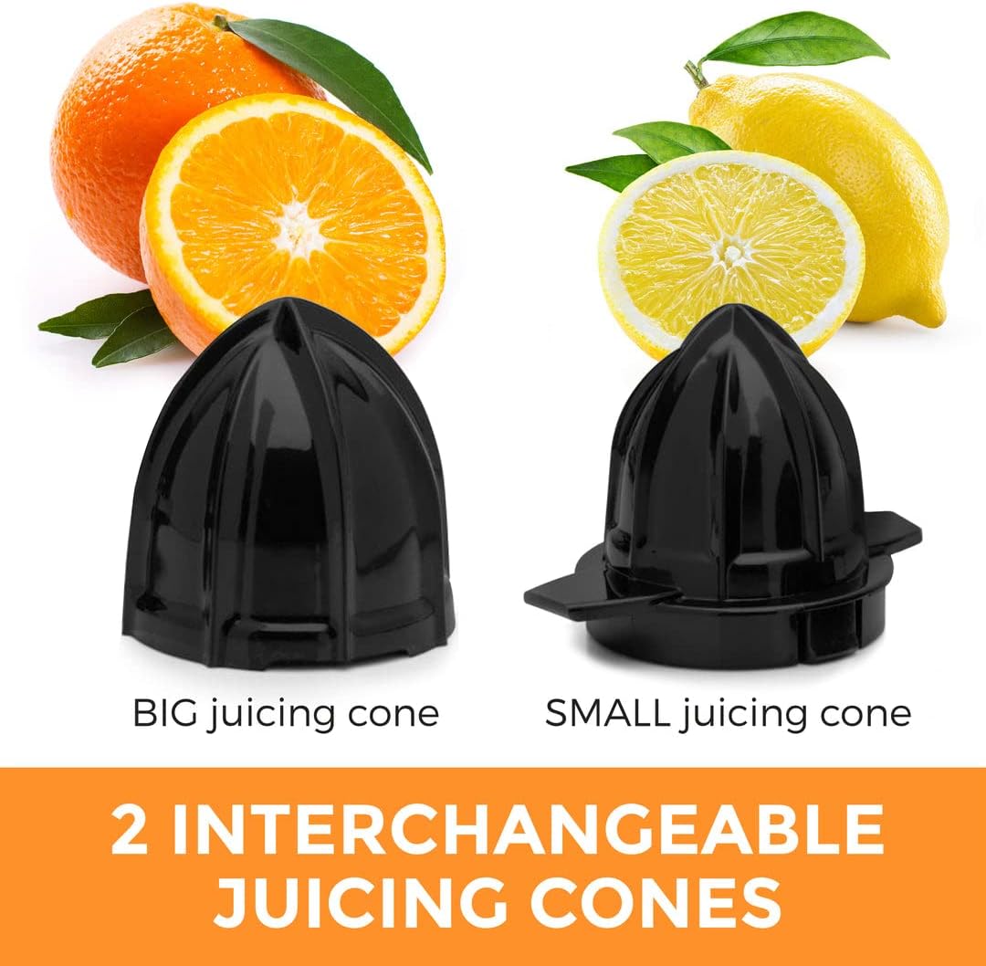 Pohl+Schmitt Deco-Line Electric Citrus Juicer Machine Extractor - Large Capacity 34oz (1L) Easy-Clean, Featuring Pulp Control Technology