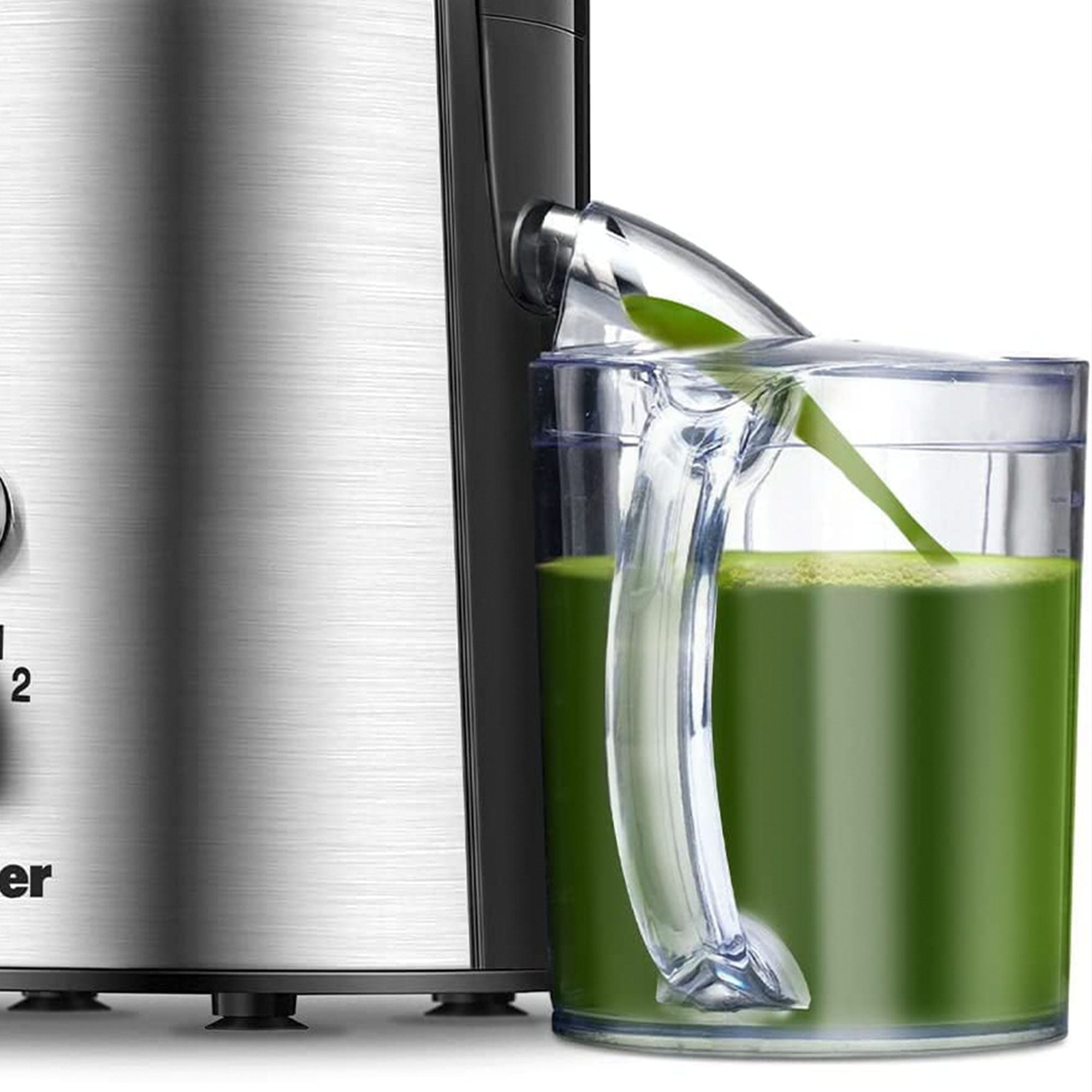 Mueller Juicer Ultra Power, Easy Clean Extractor Press Centrifugal Juicing Machine, Wide 3" Feed Chute for Whole Fruit Vegetable, Anti-drip, Silver