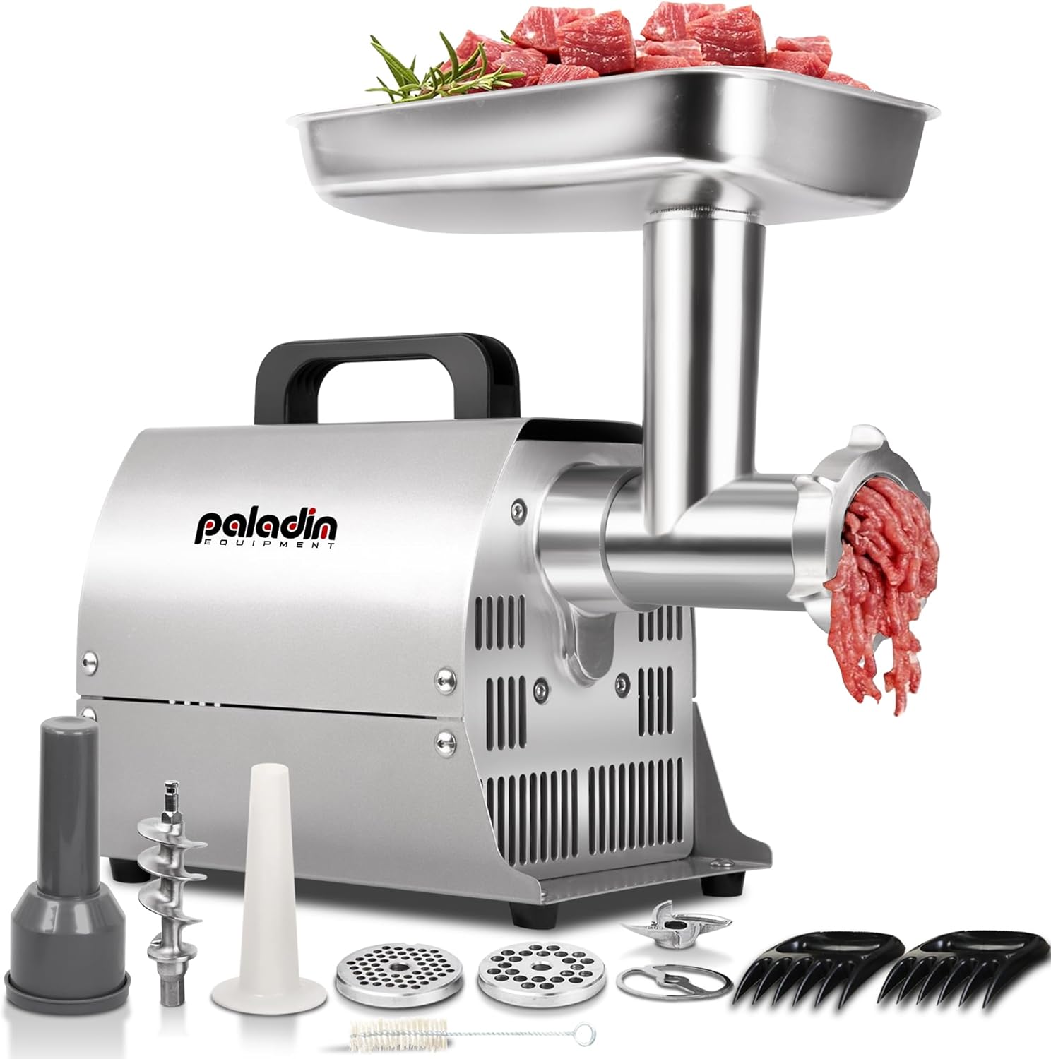 Electric Meat Grinder Machine, #8 Meat Grinders for Home Use, 0.4HP 260lbs/H Stainless Steel ETL Approved Heavy Duty Meat Mincer with Sausage Snuffer Tube