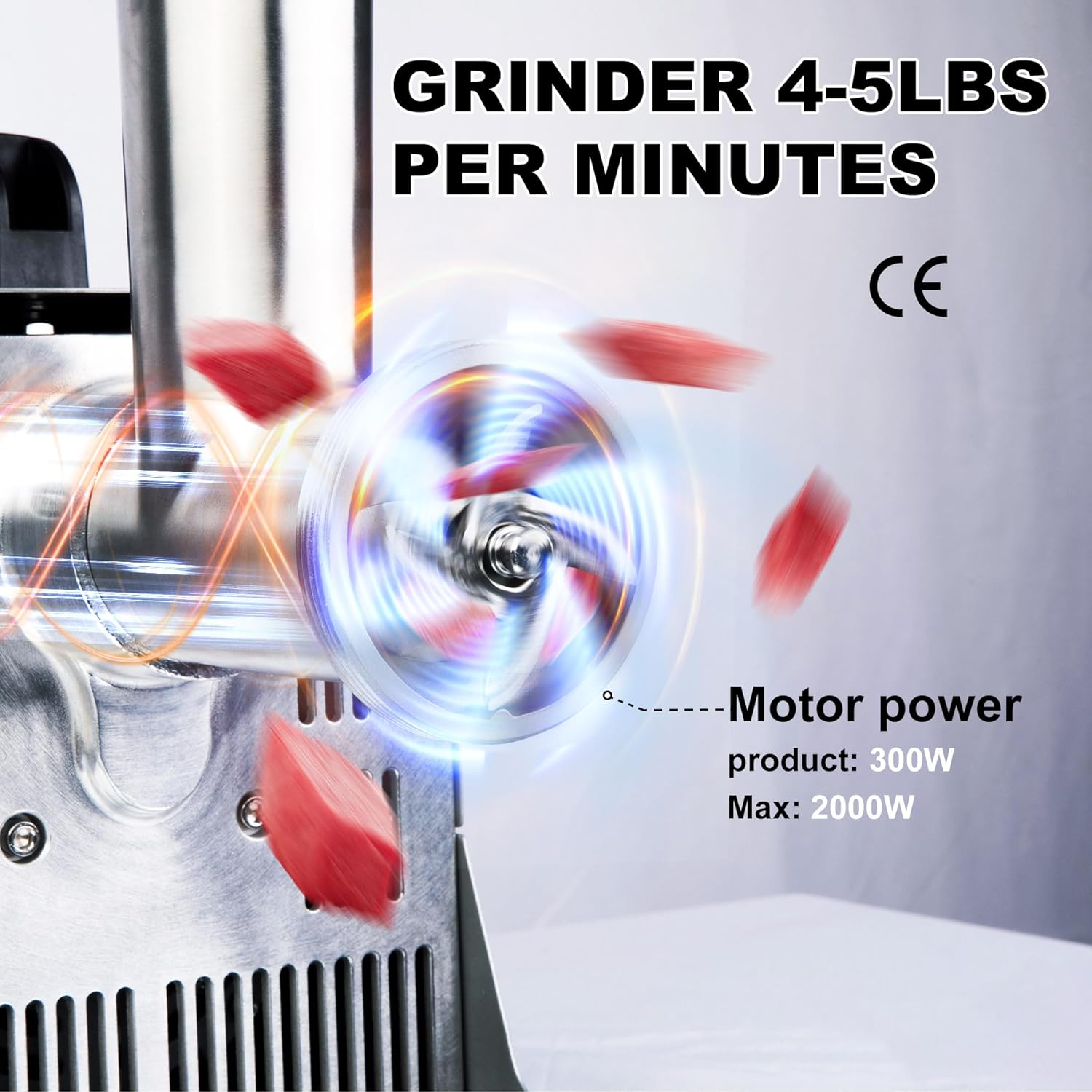 Electric Meat Grinder Machine, #8 Meat Grinders for Home Use, 0.4HP 260lbs/H Stainless Steel ETL Approved Heavy Duty Meat Mincer with Sausage Snuffer Tube