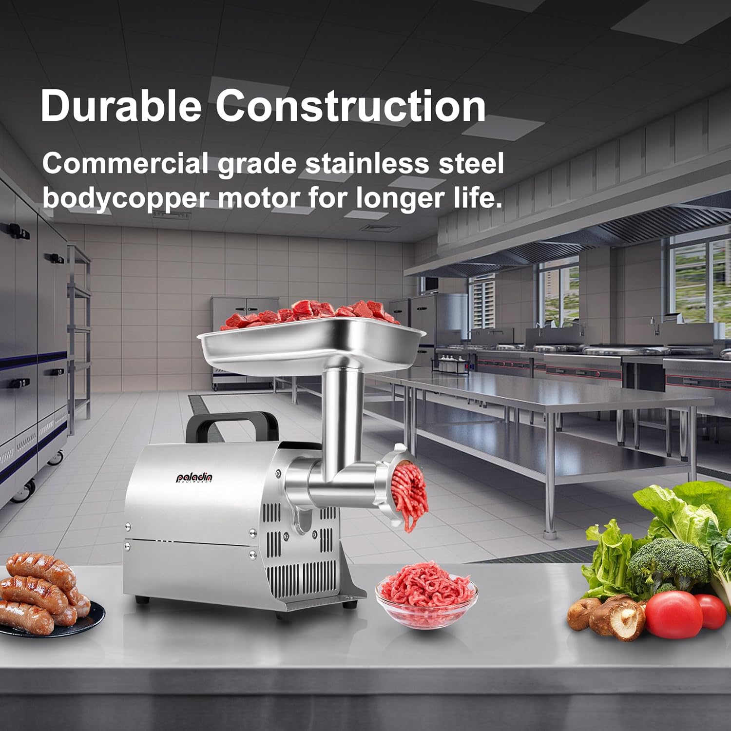 Electric Meat Grinder Machine, #8 Meat Grinders for Home Use, 0.4HP 260lbs/H Stainless Steel ETL Approved Heavy Duty Meat Mincer with Sausage Snuffer Tube