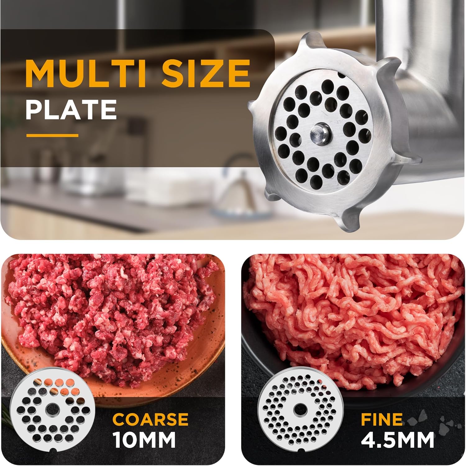 TOOGOOD Electric Meat Grinder, #8 Meat Grinder Machine for Home Use, Meat Grinders with 2 Meat Claws and Cleaning Brush, Ideal for Home Grinding and Sausage Maker, 575W (Red)