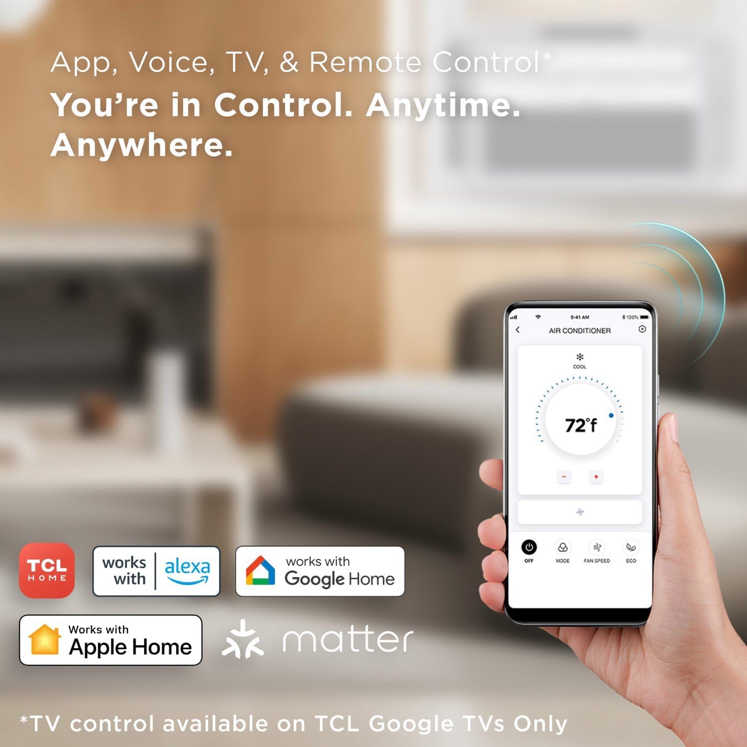 TCL 12,000 BTU Q-Series Smart Inverter Window AC, Ultra-Quiet 38dB Fan & 40dB Cooling, 38% Energy Saving, 3-Step Install, Open-able Window, Works with Smart Home Devices, Cools up to 550 Sq. Ft.