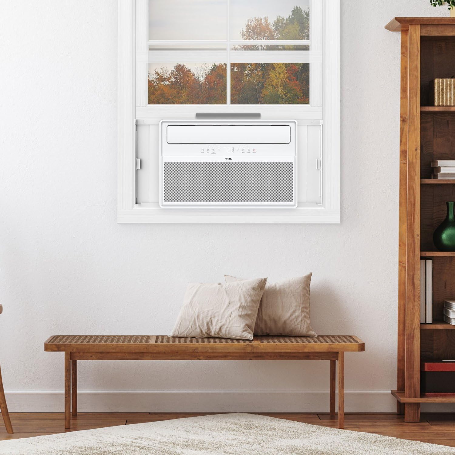 TCL 12,000 BTU Q-Series Smart Inverter Window AC, Ultra-Quiet 38dB Fan & 40dB Cooling, 38% Energy Saving, 3-Step Install, Open-able Window, Works with Smart Home Devices, Cools up to 550 Sq. Ft.