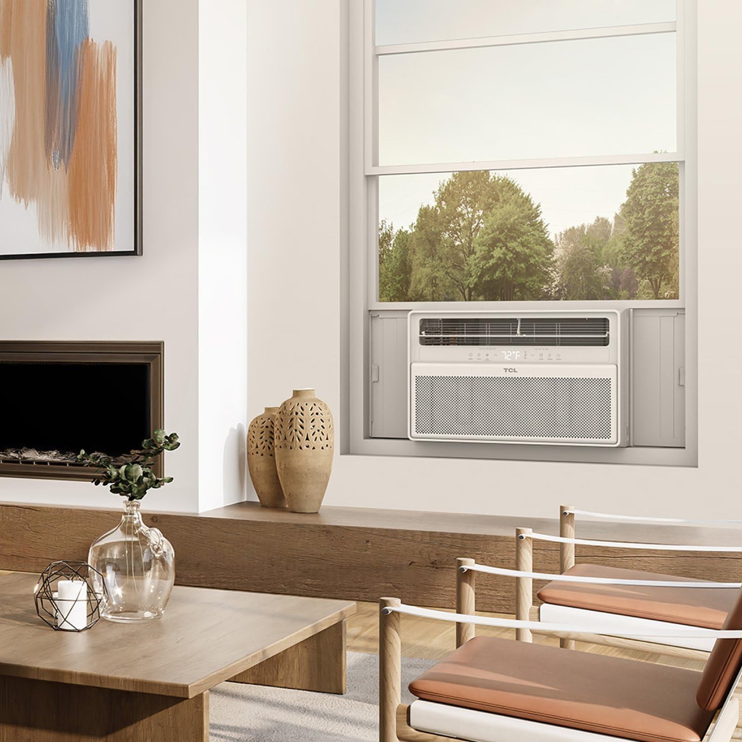 TCL 12,000 BTU Q-Series Smart Inverter Window AC, Ultra-Quiet 38dB Fan & 40dB Cooling, 38% Energy Saving, 3-Step Install, Open-able Window, Works with Smart Home Devices, Cools up to 550 Sq. Ft.
