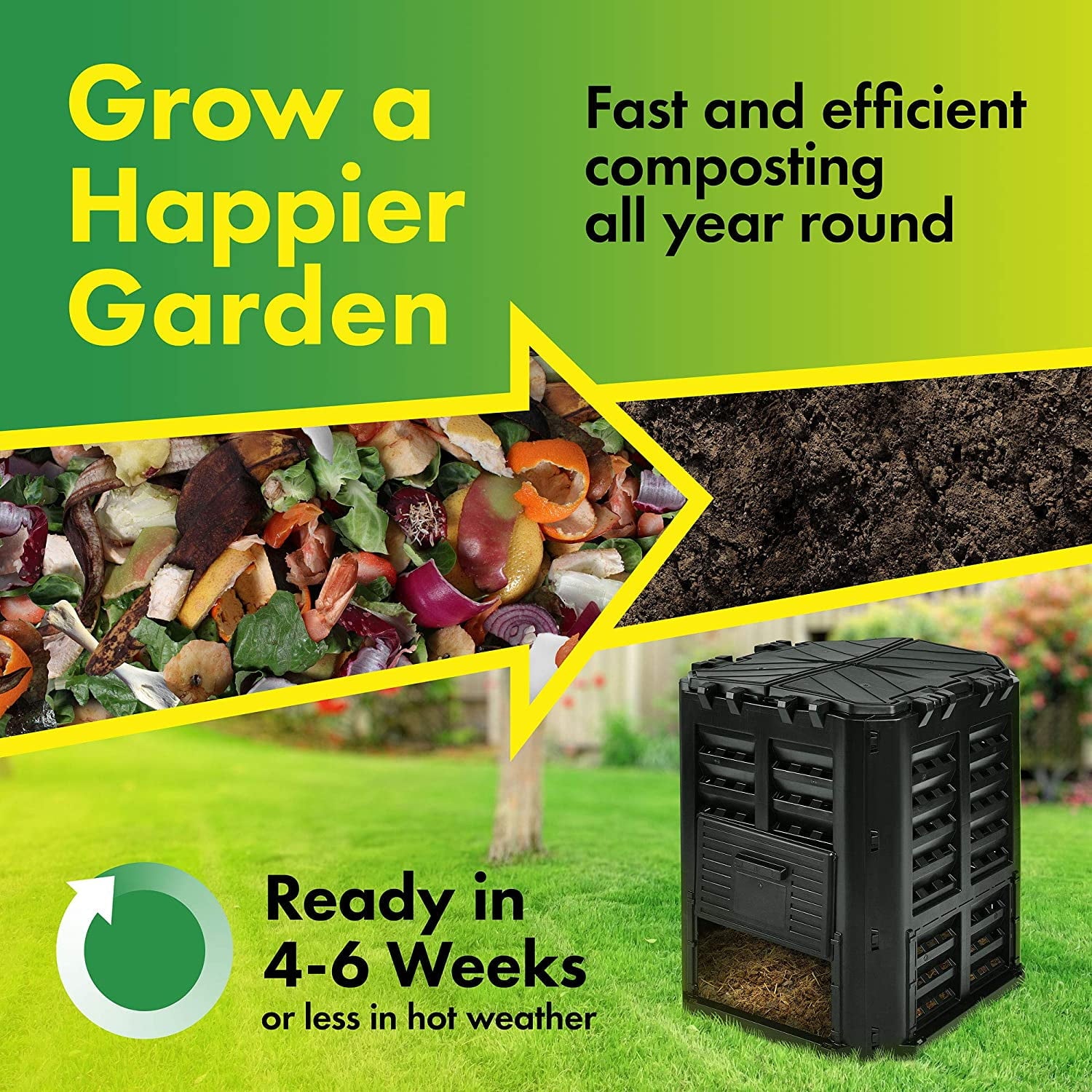 DF Omer Garden Composter Bin  95 Gallons (360Liter) Large Compost Bin
