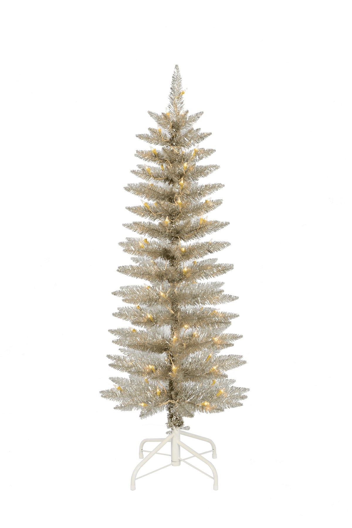 4ft Pre-Lit Flocked Pink Slim Christmas Tree, 70 Clear Incandescent Lights
