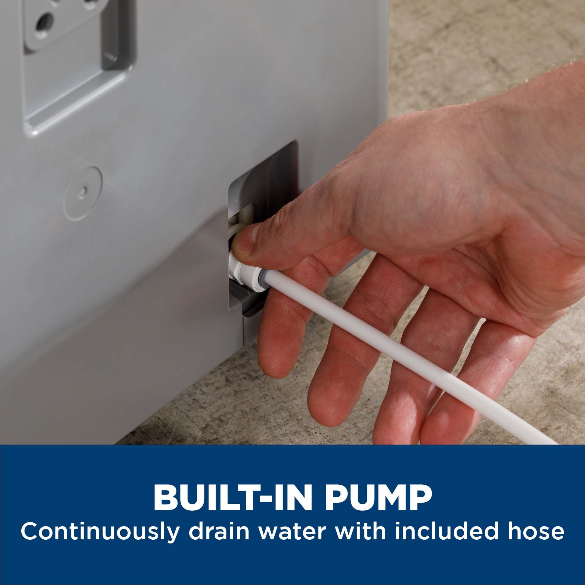 GE 50 Pint Portable Dehumidifier with Built-in Pump and Smart Dry for Wet Spaces (Refurbished)
