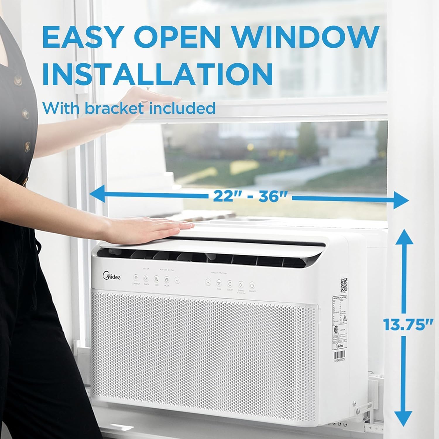 Midea 10,000 BTU 115-Volt U Shaped Smart Inverter Through the Wall Air Conditioner Wi-Fi, for up to 450 sq. ft. Energy Star (Refurbished)