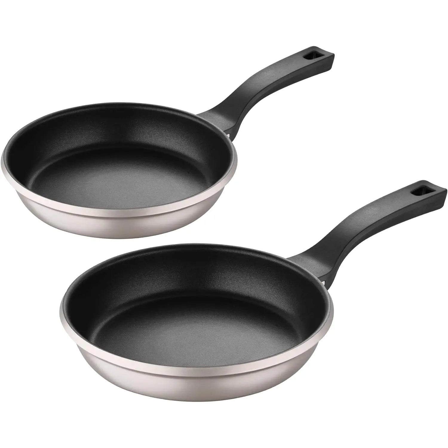 Retro by Bergner - 2 Pc, 10" & 12" Cast Aluminum Non Stick Fry Pans Set, Champagne