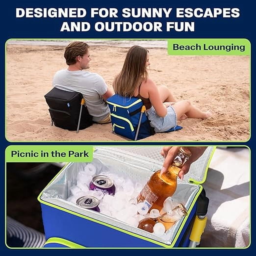 Everlasting Comfort Insulated Cooler Backpack  Leakproof & Spacious Backpack Cooler for Beach, Picnic, Camping  Keeps Food & Drinks Cold, Easy to Carry, Blue & Green