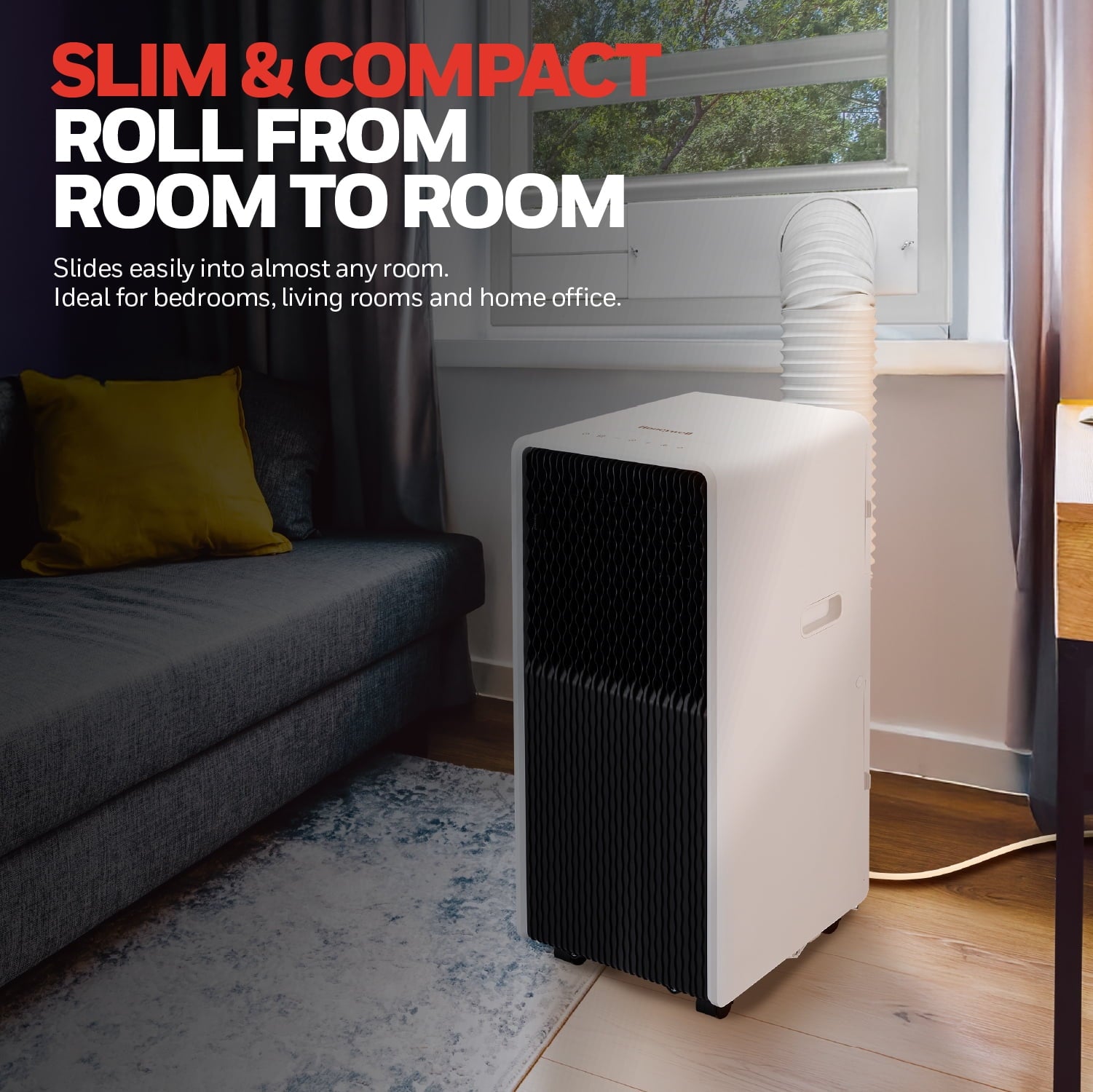 Honeywell 11,000 BTU Slim Portable AC with Fan, Dehumidifier  Cools Up to 500 Sq. Ft., HX2CESAWG8 (8,000 BTU SACC)