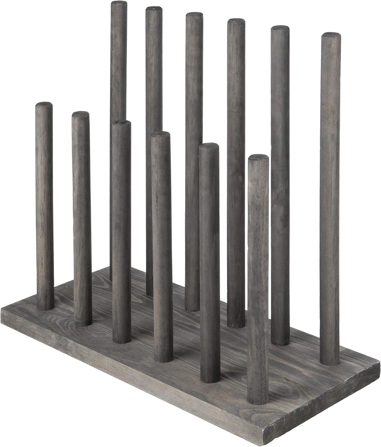 MyGift Vintage Gray Wood Entryway Boot Rack Organizer Tall Boots Inverter Holder - Holds up to 6 Pairs