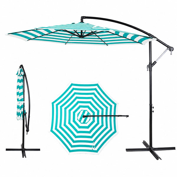 Jordan Manufacturing 10ft. Steel Octagon Offset Crank Patio Umbrella