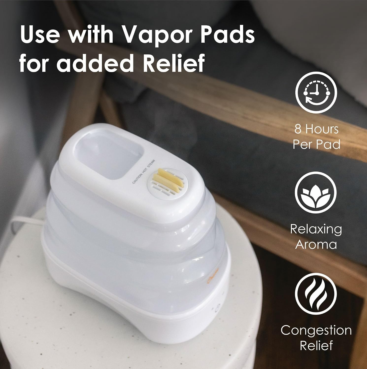 1 Gal. Warm Mist Collapsible Humidifier, White, Top Fill, for Medium Rooms Up to 500 sq. ft.