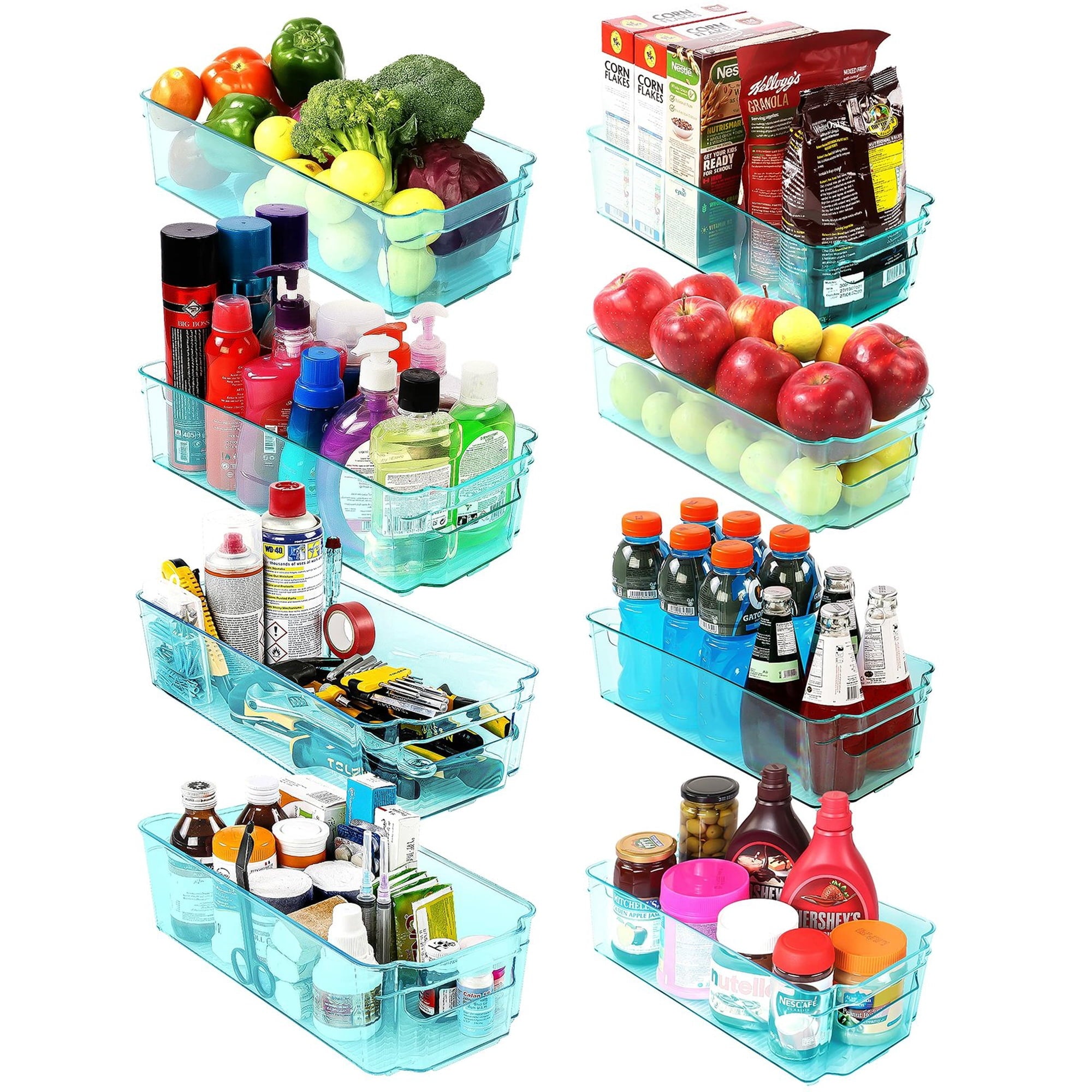Utopia Home Pantry Organizer - Set of 8 Refrigerator Organizer Bins - Fridge Organizer for Freezers, Kitchen Countertops and Cabinets - BPA Free