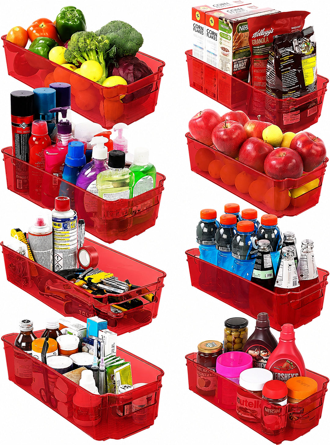 Utopia Home Pantry Organizer - Set of 8 Refrigerator Organizer Bins - Fridge Organizer for Freezers, Kitchen Countertops and Cabinets - BPA Free