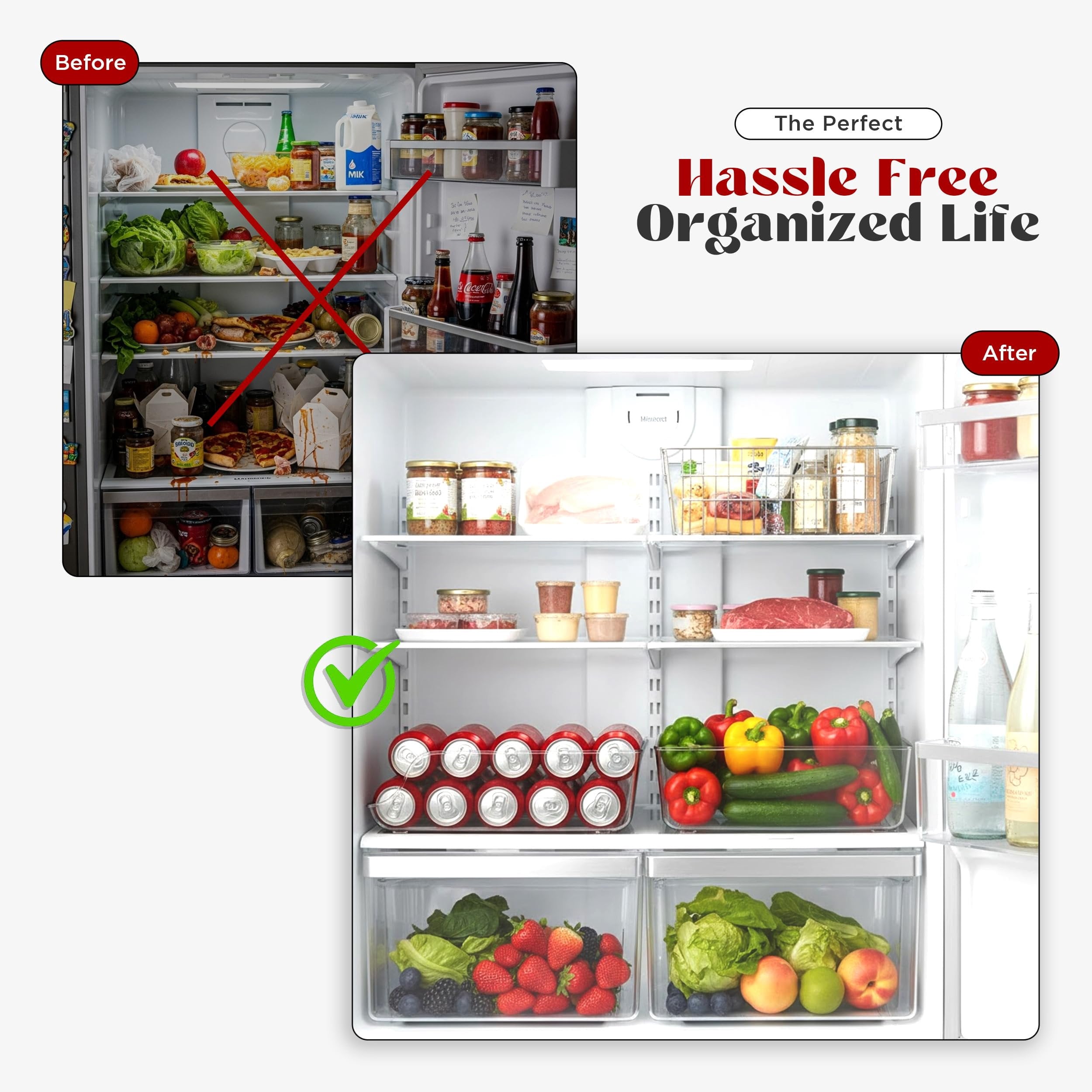Utopia Kitchen Soda Can Organizer and Dispenser for Refrigerator/Pantry - Durable Can Storage Organizer Fridge & Kitchen Organization - Clear, Set of 4