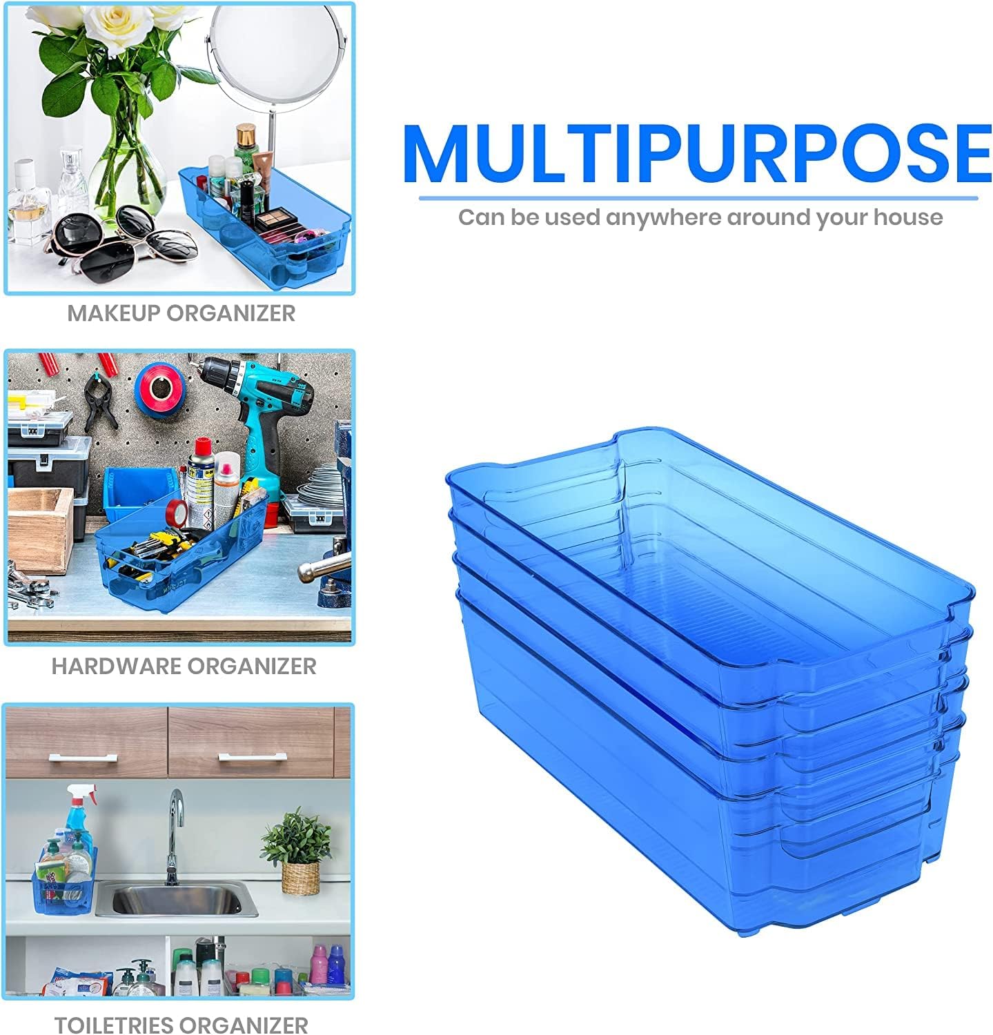 Utopia Home Pantry Organizer - Set of 8 Refrigerator Organizer Bins - Fridge Organizer for Freezers, Kitchen Countertops and Cabinets - BPA Free