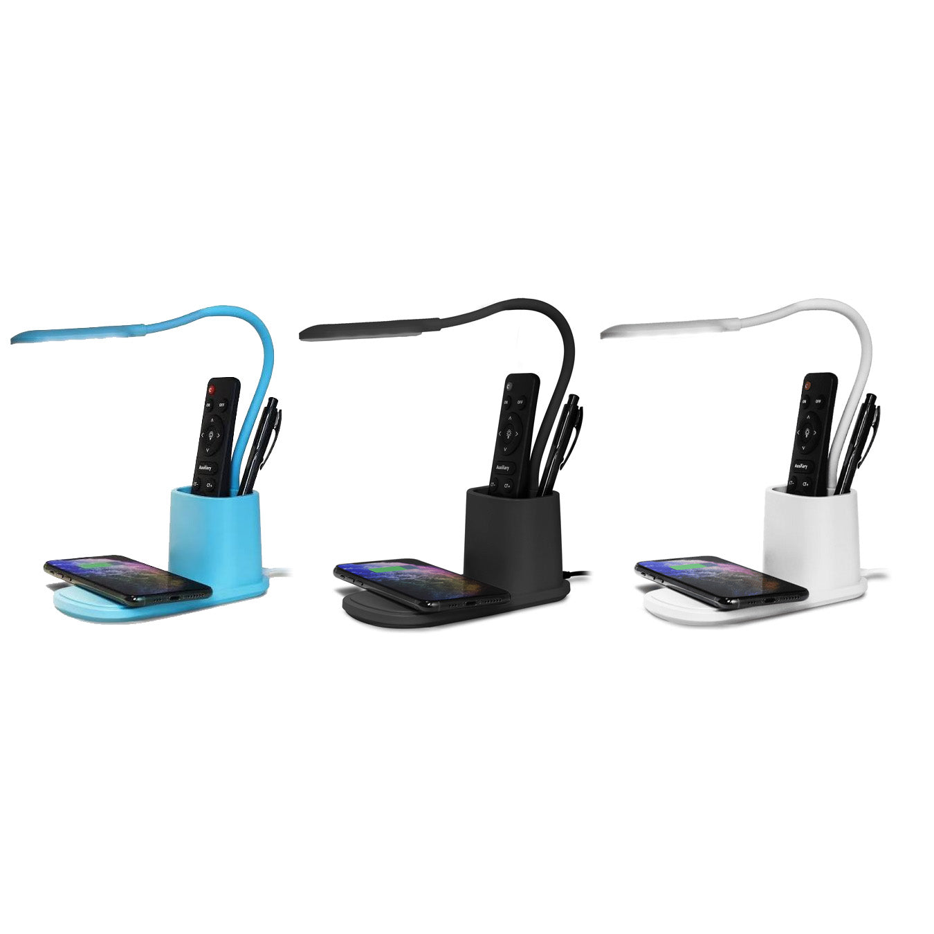 Aduro U-Light LED Desk Lamp with Wireless Charger Dimmable Eye-Caring Desktop Lamp with Organizer & 3 Brightness Levels