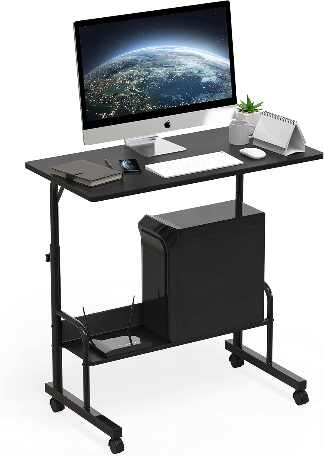Height Adjustable Mobile Standing Desk Laptop Workstation for Walking Pad Treadmill, 30.5" to 40.5"  Black