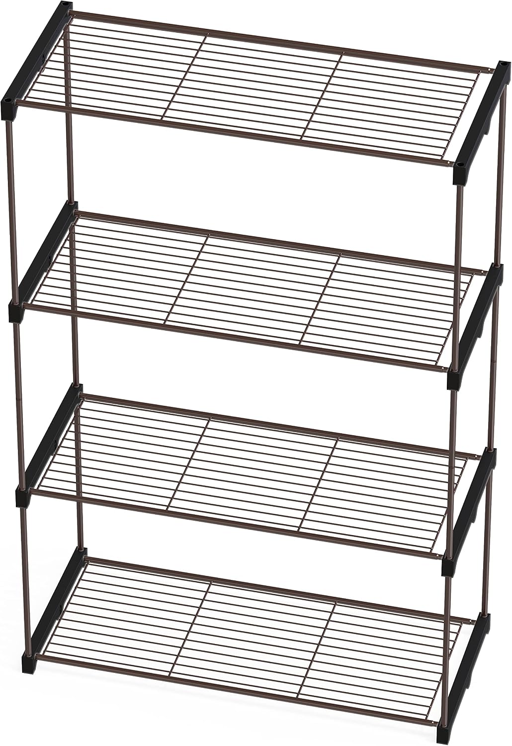 Simple Houseware 4-Shelf Wide Standing Units for Storage, Bronze