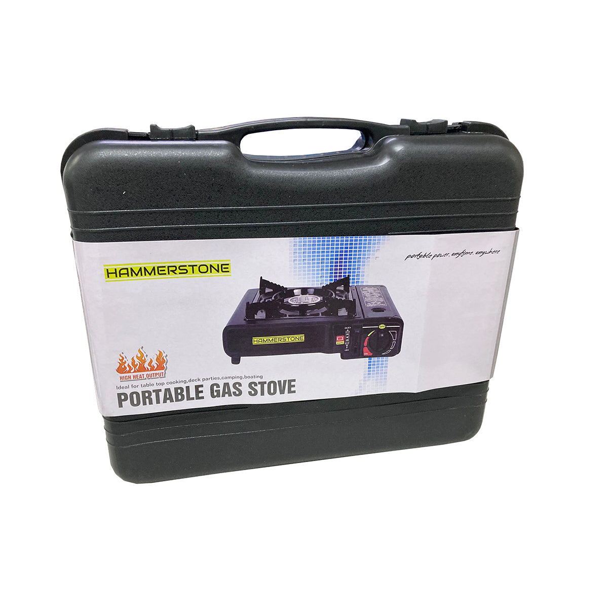 Portable Gas Stove  High BTU, Professional Quality, Portable, with Carry Case, High Performance, Electronic Ignition, Brass Burner, Double Wind Guard + Butane Fuel Cylinders