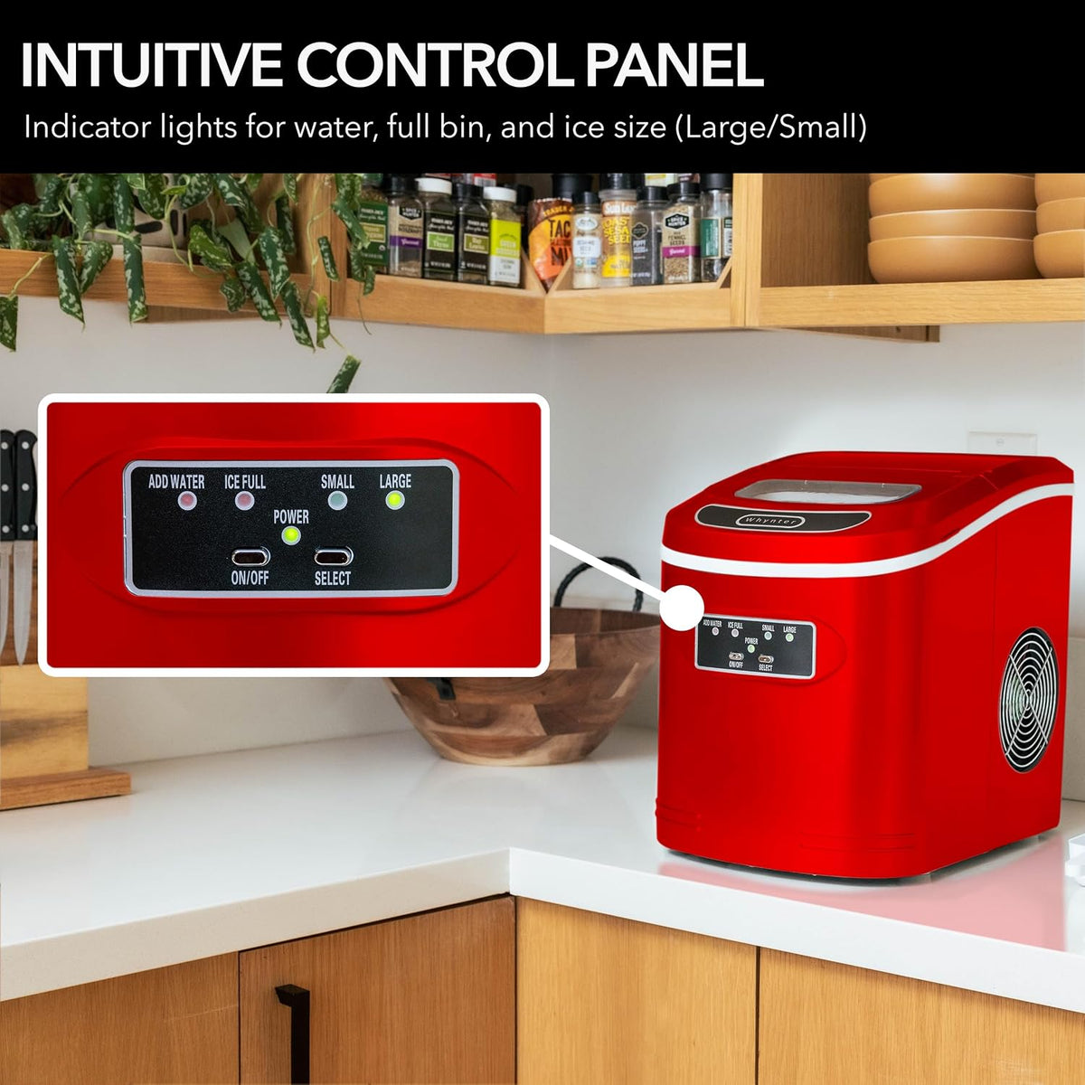 Whynter IMC-270MR Compact Portable Ice Maker 27 lb capacity  Metallic Red